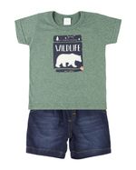 Conjunto Bebê Malha Colorê Soft Touch e Índigo Wild Life