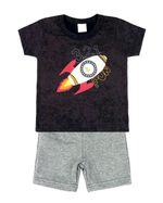 Conjunto Bebê Malha Laserwash e Moletinho Foguete 321 Fun