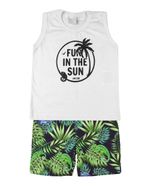 Conjunto Bebê Meia Malha e Tricoline Estampado Digital Fun In The Sun