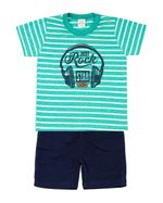 Conjunto Malha Listrada Cool e Moletinho Just Rock