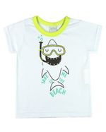 Conjunto Bebê Menino Meia Malha e Molicotton Estampado Tubarão Take Me To The Beach