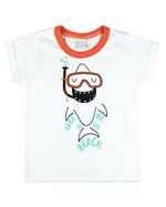 Conjunto Bebê Menino Meia Malha e Molicotton Estampado Tubarão Take Me To The Beach