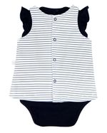 Vestido Bebê Menina Verão Salopete e Body Cotton com Bordados Aplicados de Tulipas