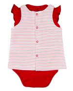 Vestido Bebê Menina Verão Salopete e Body Cotton com Bordados Aplicados de Tulipas