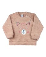 Conjunto Bebê Menina Blusa Malha Pelúcia e Calça Cotton Índigo Strech Tigre