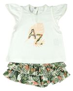 Conjunto Bebê Cotton e Tricoline Estampa Digital Folhagem