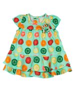 Conjunto Bebê Malha Estampa Digital Frutas com Florzinha de Malha Aplicada
