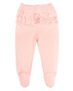 Calça Bebê Suedine Com Pezinho e Babados