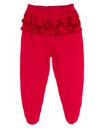 Calça Bebê Suedine Com Pezinho e Babados