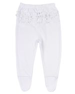 Calça Bebê Suedine Com Pezinho e Babados