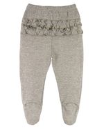 Calça Bebê Suedine Com Pezinho e Babados
