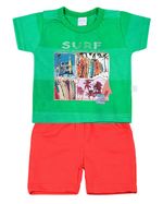 Conjunto Bebê Malha Rapport Spot Plash e Moletinho Surf long Beach