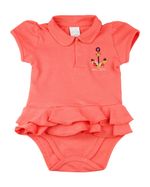Body Bebê Golinha Piquet Superconfort Bordado Âncora