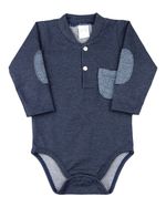 Body Bebê Malha Jeans Strech com Bolsinho