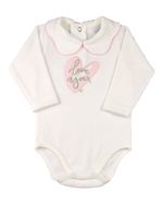 Body Bebê Menina Malha Sweter Flanel Love You