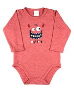 Body Bebê Menino Malhão Vintage Vellutato Hungry Monster