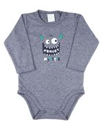Body Bebê Menino Malhão Vintage Vellutato Hungry Monster