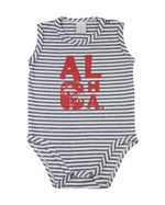 Body Bebê Sem Manga Malha Listrada Crisp Silk Screen Aloha