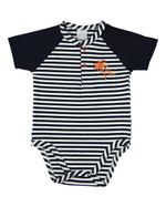 Body Bebê Menino Cotton Listrado Bordado Coqueiros