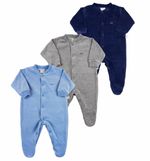 Macacão Bebê Plush Kit 3 Peças Básicas Pijama Bebê Menino
