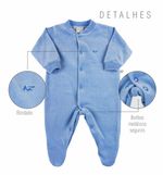 Macacão Bebê Plush Kit 3 Peças Básicas Pijama Bebê Menino