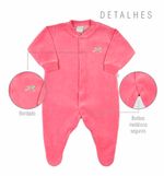 Macacão Bebê Plush Kit 3 Peças Básicas Pijama Bebê Menina
