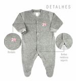 Macacão Bebê Plush Kit 3 Peças Básicas Pijama Bebê Menina