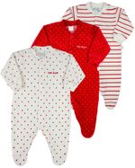 Macacão Bebê Menina Plush Estampado e Listrado Kit Macacão Plush Menina 3 Peças