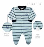 Macacao Bebe Menino Plush Estampado Liso e Listrado Kit Macacao Plush Menino Cachorros 3 Pecas