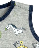 Macacao Bebe Menino Suedine Estampado e Liso Kit Macacao Body Sem Manga Menino Leão 2 Pecas