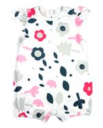 Macacao Bebe Menina Suedine Liso e Estampado Kit Macacao Body Sem Manga Menina Floral 2 Pecas