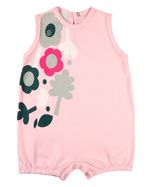 Macacao Bebe Menina Suedine Liso e Estampado Kit Macacao Body Sem Manga Menina Floral 2 Pecas