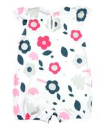 Macacao Bebe Menina Suedine Liso e Estampado Kit Macacao Body Sem Manga Menina Floral 2 Pecas