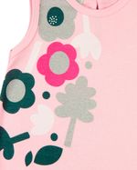 Macacao Bebe Menina Suedine Liso e Estampado Kit Macacao Body Sem Manga Menina Floral 2 Pecas