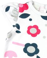 Macacao Bebe Menina Suedine Liso e Estampado Kit Macacao Body Sem Manga Menina Floral 2 Pecas