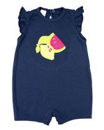 Macacao Bebe Menina Suedine Liso e Estampado Kit Macacao Body Sem Manga Menina Frutas 2 Pecas