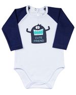 Kit Body e Culote Bebê Suedine Monstrinho Cute Friend