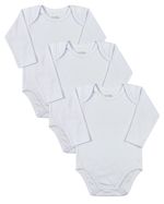 Kit 3 Body Bebê Suedine Manga Longa Básico