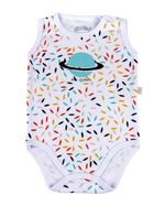 Kit Body Bebê Menino Suedine Estampado Foguete e Planetas
