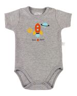 Kit Body Bebê Menino Suedine Estampado Foguete e Planetas
