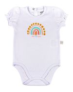 Kit Body Bebê Menina Suedine Estampado Sol e Arco Íris