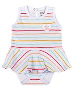 Kit Body Bebê Menina Suedine Estampado Sol e Arco Íris
