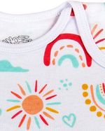 Kit Body Bebê Menina Suedine Estampado Sol e Arco Íris