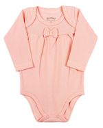 Kit Body Bebê Menina Manga Longa Suedine Algodão Liso Estampado e Piquet com Elastano