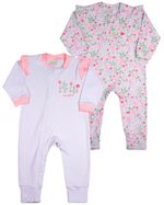 Macacao Bebe Suedine Ziper Menina Estampado e Liso Kit Macacão Suedine Algodao Floral 2 Pecas