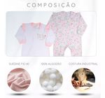 Macacao Bebe Suedine Ziper Menina Estampado e Liso Kit Macacão Suedine Algodao Floral 2 Pecas