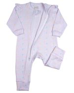 Macacao Bebe Suedine Menina Ziper Estampado e Liso Kit Macacão Suedine Algodao Bolinhas e Flor 2 Pc