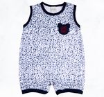 Macacao Bebe Menino Suedine Curto Liso e Estampado Kit Macacão Suedine Algodao Verao Ursinho 2 Pecas