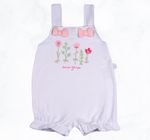 Macacao Bebe Suedine Menina Estampado e Liso Kit Macacão Suedine Algodao Floral 2 Pecas