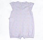 Macacao Bebe Suedine Menina Curto Estampado e Liso Kit Macacão Suedine Algodao Bolinhas e Flor 2 Pç